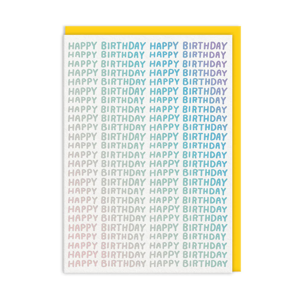 Rainbow Hot Foil Repeat Birthday Card by penny black