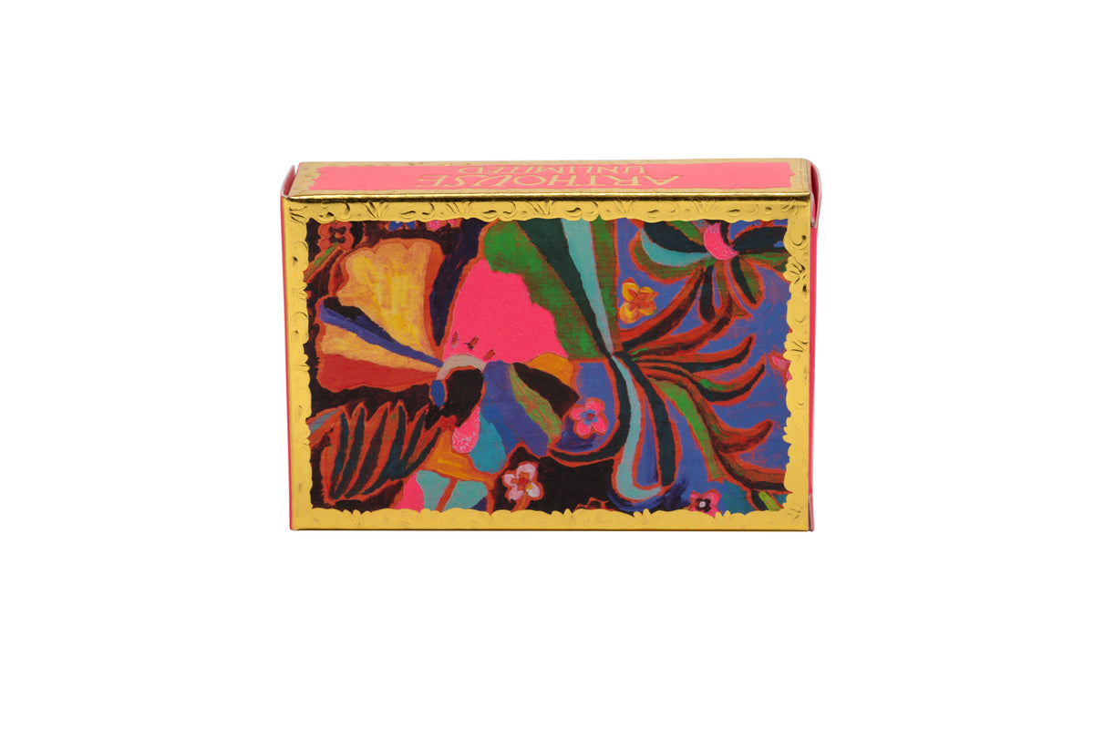 Plant-Based Cold Pressed Soap Bar in gold packaging - Psychedelic Dreams by arthouse unlimited at penny black