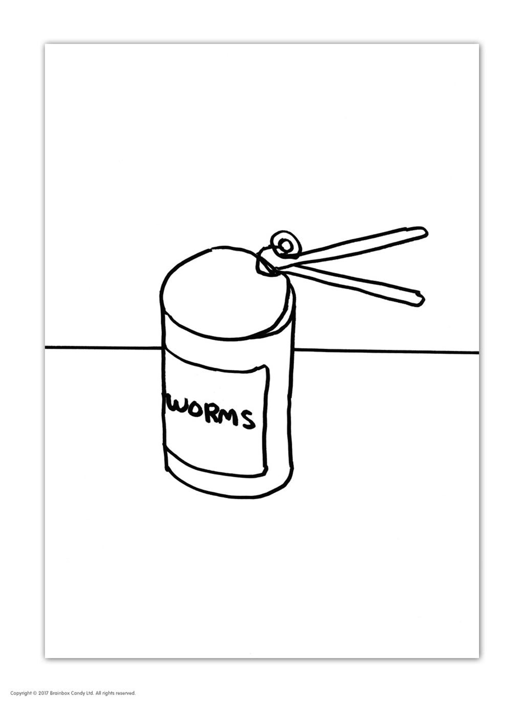 Can Of Worms David Shrigley Postcard by penny black