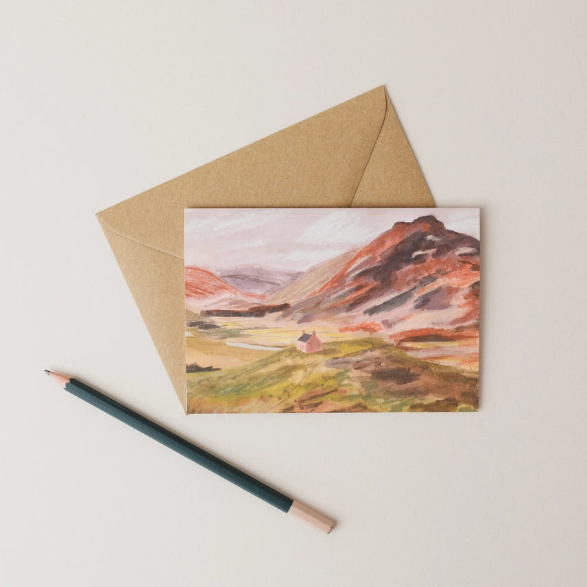 Braemar Glen Scottish Landscape Art Card with envelope by penny black