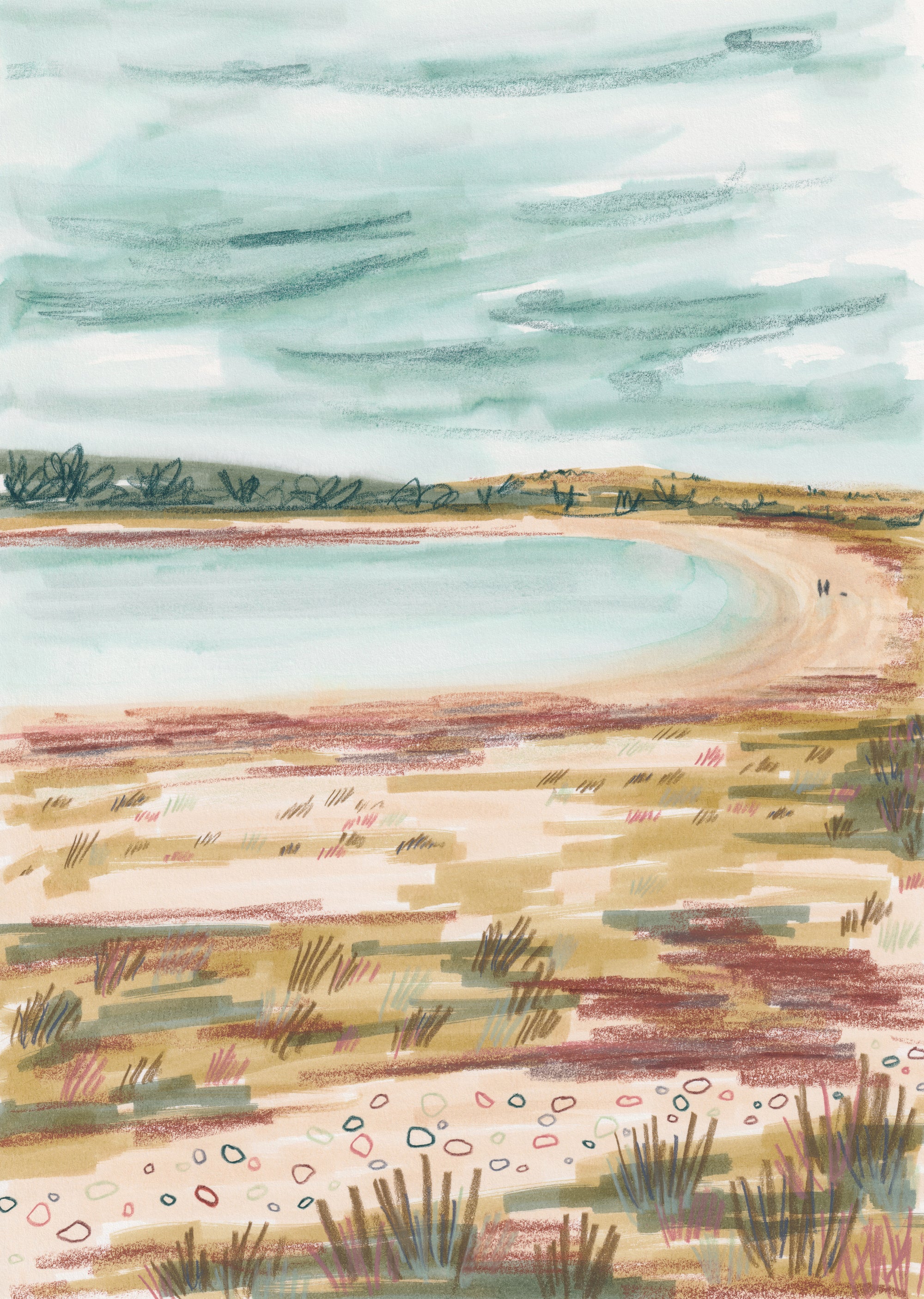 Brighouse Bay Scottish Landscape Art Card by penny black