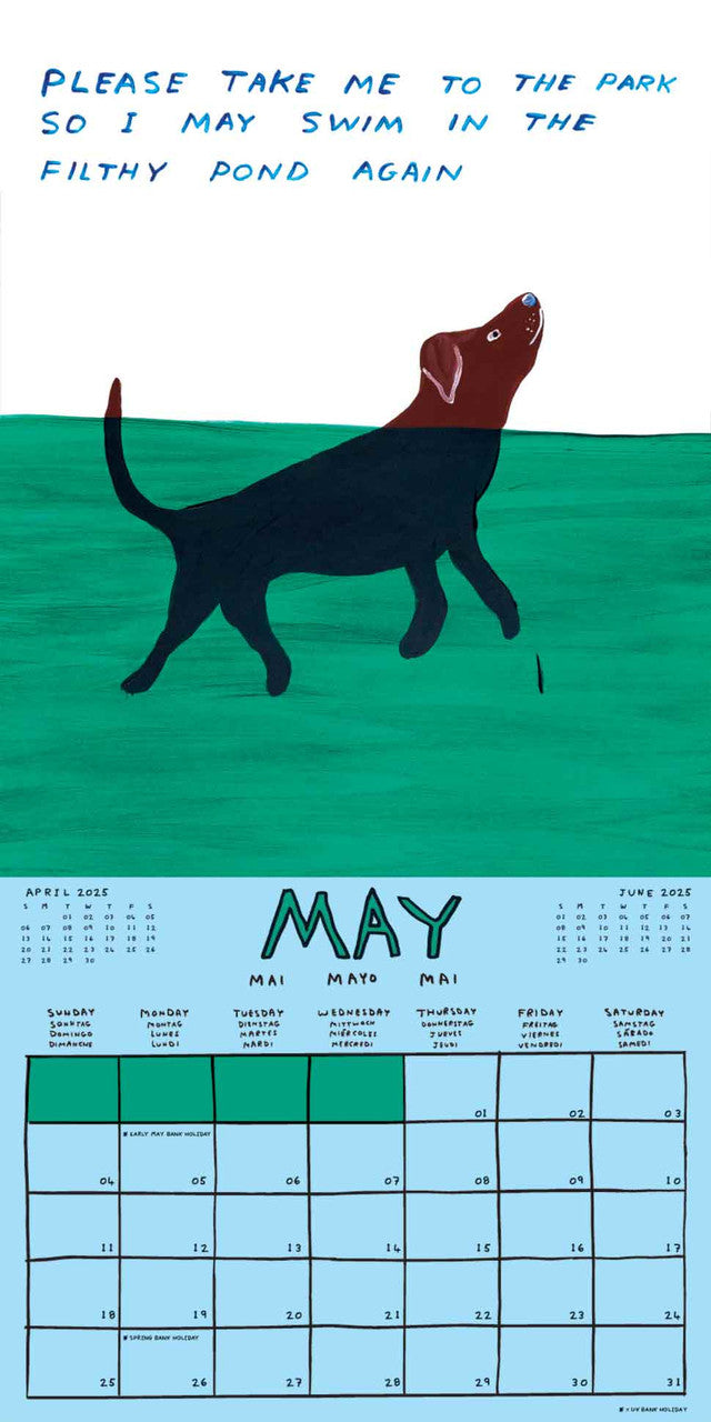 2025 David Shrigley Calendar - May spread by penny black