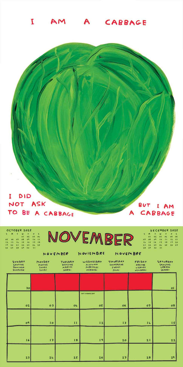 2025 David Shrigley Calendar - November spread by penny black