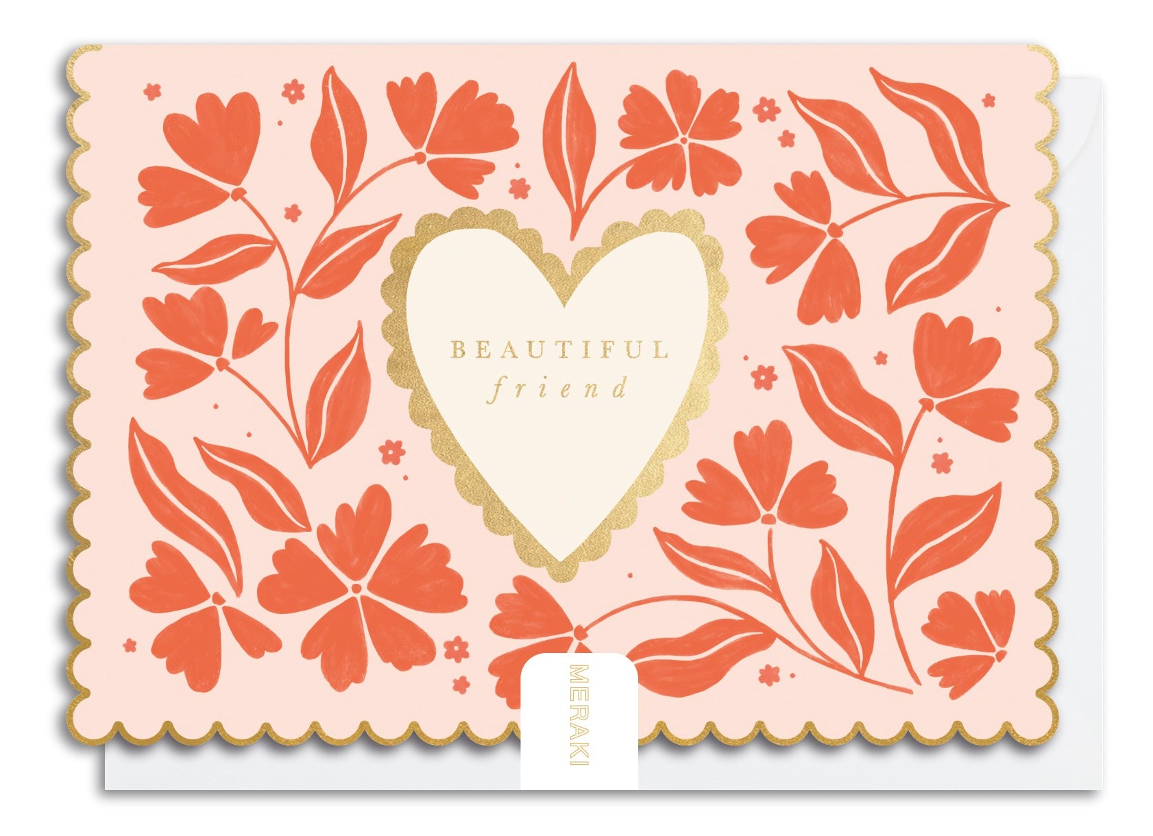 Beautiful Friend Floral Scalloped Card by penny black