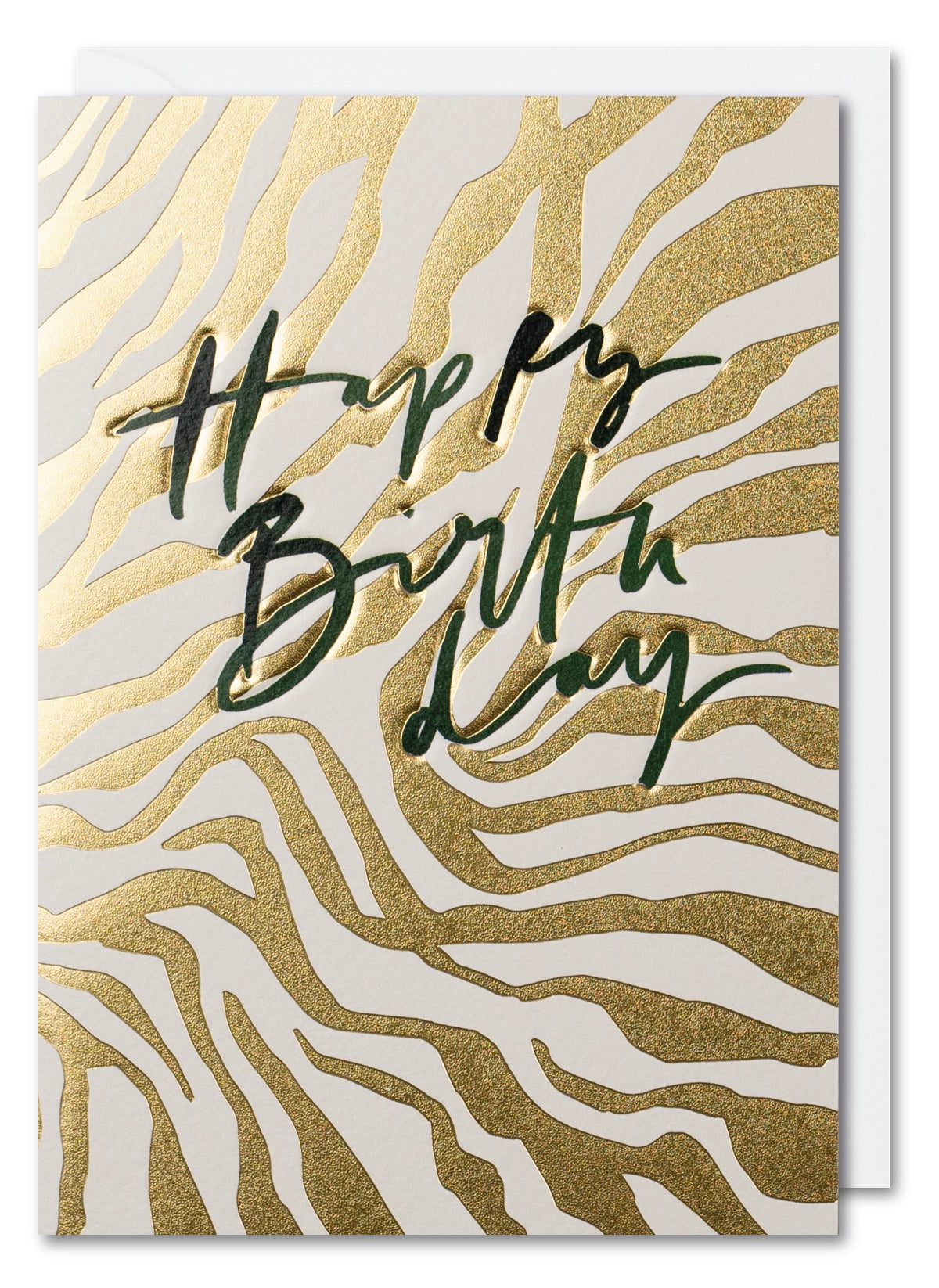 Gold Zebra Print Contour Birthday Card by penny black