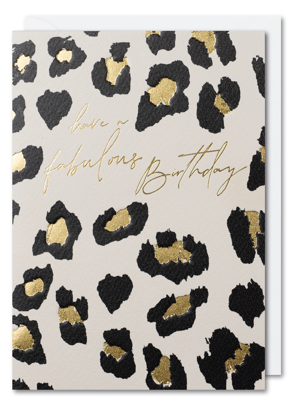 Gold Leopard Print Contour Birthday Card by penny black