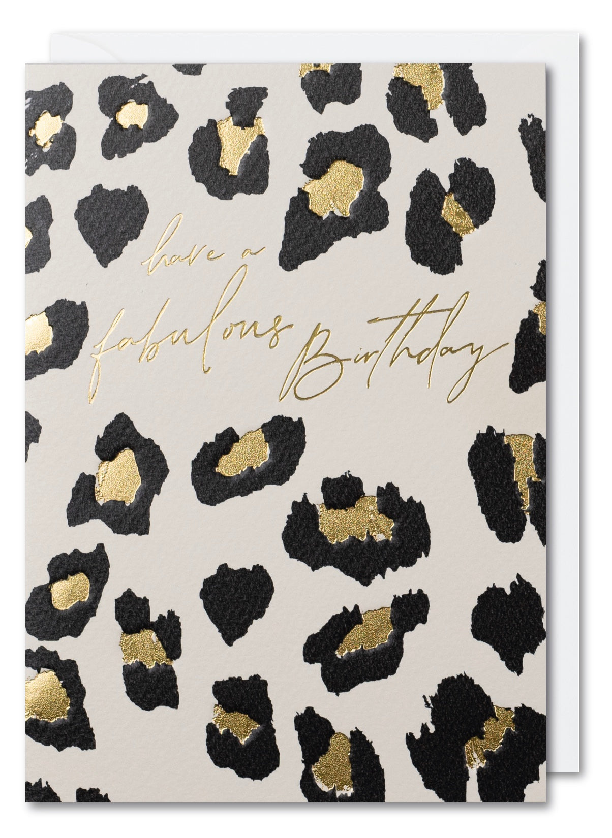 Gold Leopard Print Contour Birthday Card by penny black