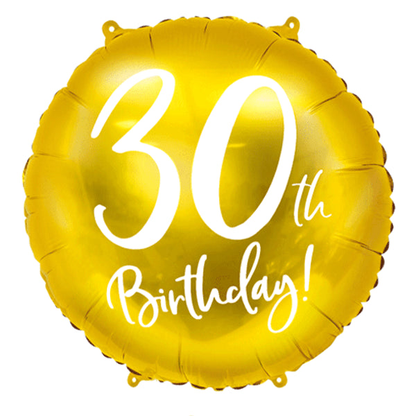 30th Birthday Script Gold Foil 18" Balloon by penny black