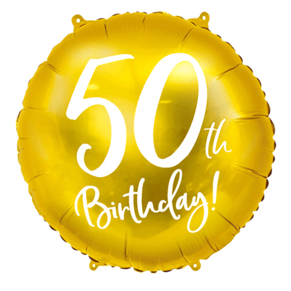 50th Birthday Script Gold Foil 18" Balloon by penny black