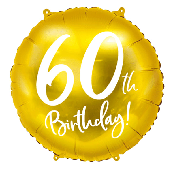 60th Birthday Script Gold Foil 18" Balloon by penny black