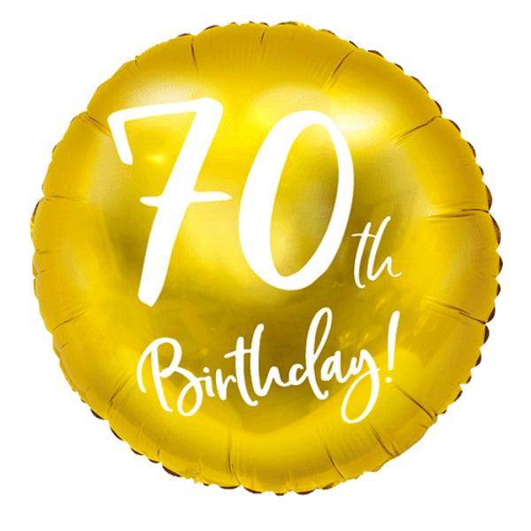 70th Birthday Script Gold Foil 18" Balloon by penny black