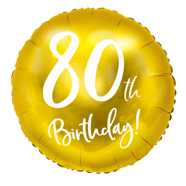 80th Birthday Script Gold Foil 18" Balloon by penny black