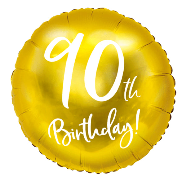 90th Birthday Script Gold Foil 18" Balloon by penny black