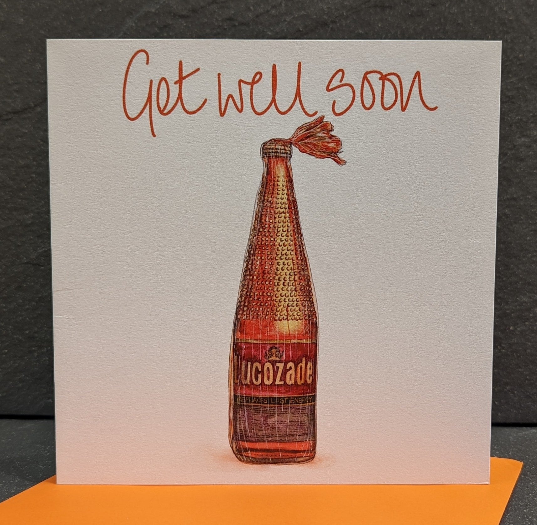 Get Well Soon Retro Lucozade Card by penny black