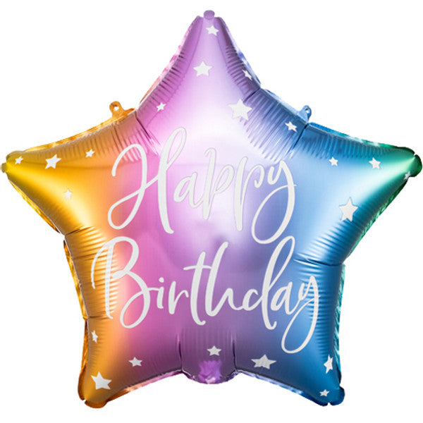 Rainbow Star Birthday 16&quot; Foil Balloon by penny black