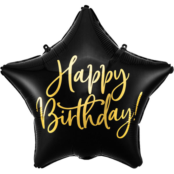 Black Star Birthday 16" Foil Balloon by penny black