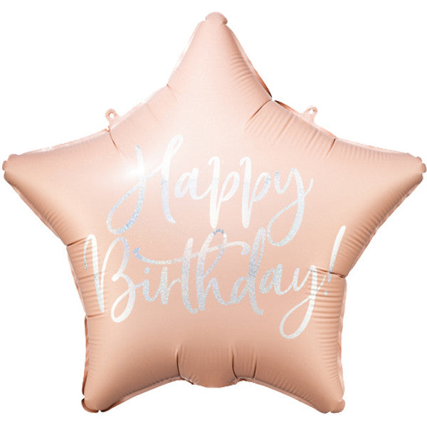 Iridescent Powder Pink Star Birthday 16" Foil Balloon by penny black