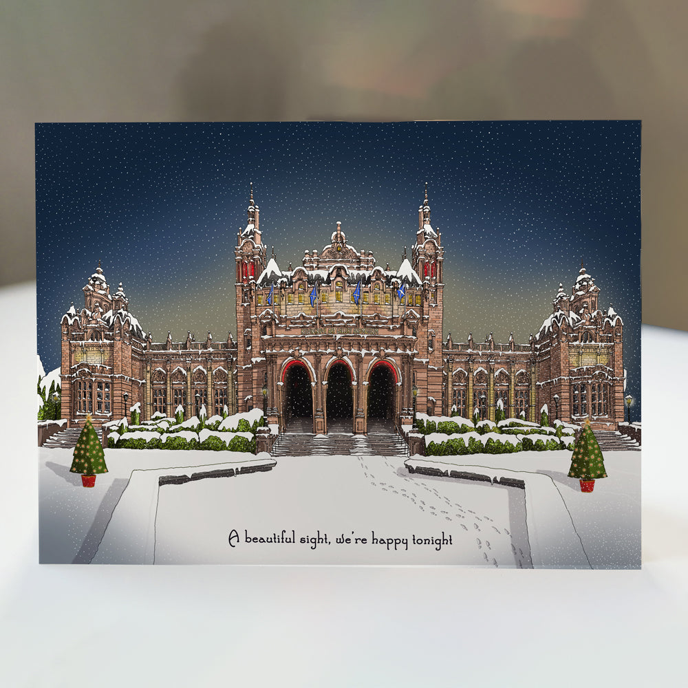 A Beautiful Sight Kelvingrove Art Gallery Glasgow Christmas Card by penny black