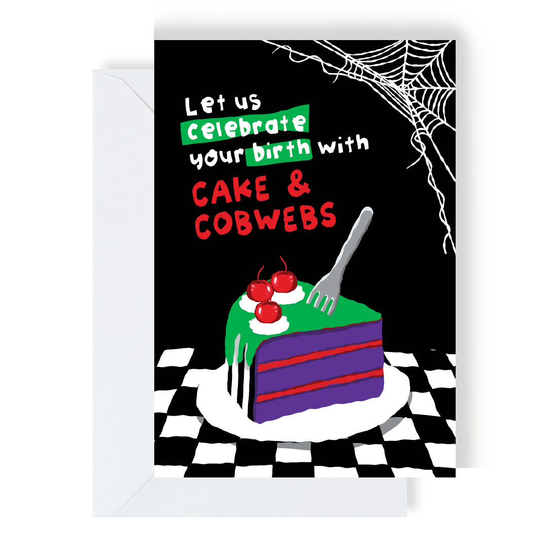 Cake and Cobwebs Birthday Card by penny black