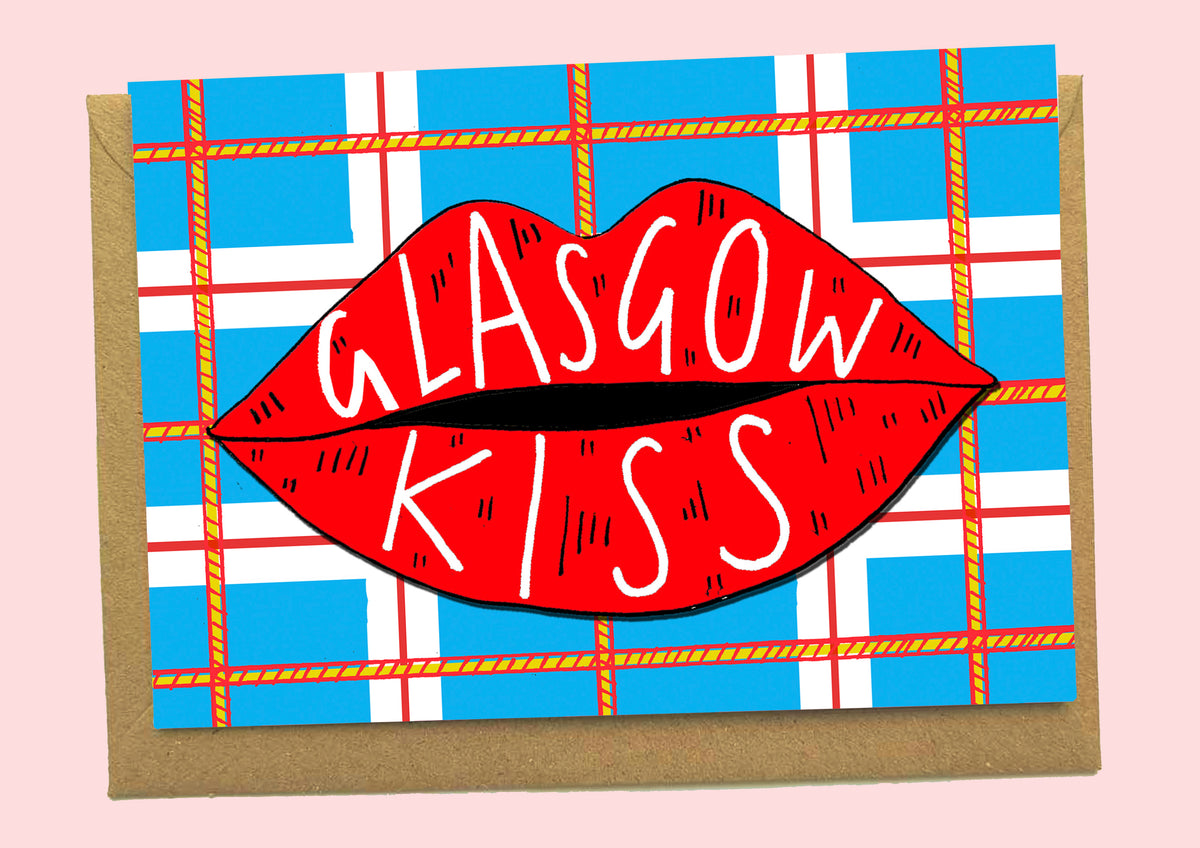 Glasgow Kiss Illustrated Card by penny black