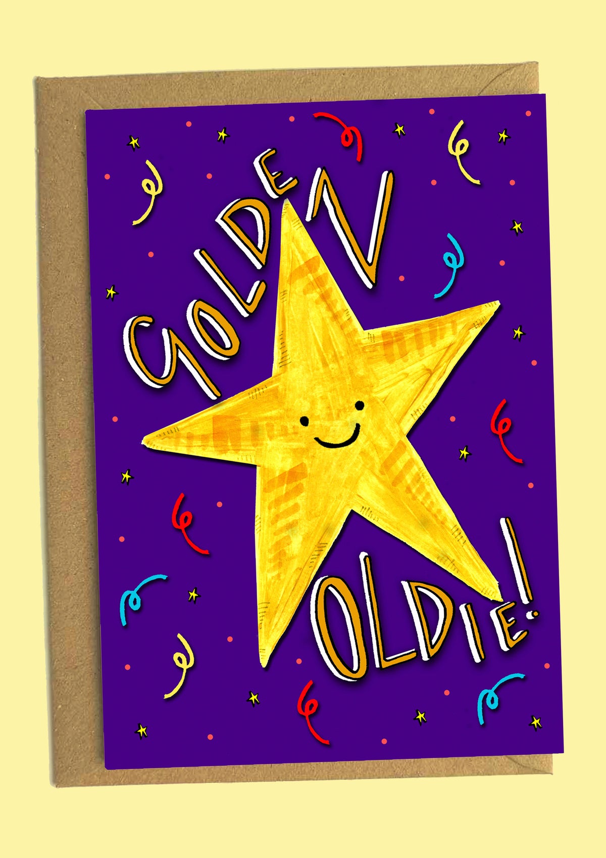 Golden Oldie Illustrated Birthday Card by penny black