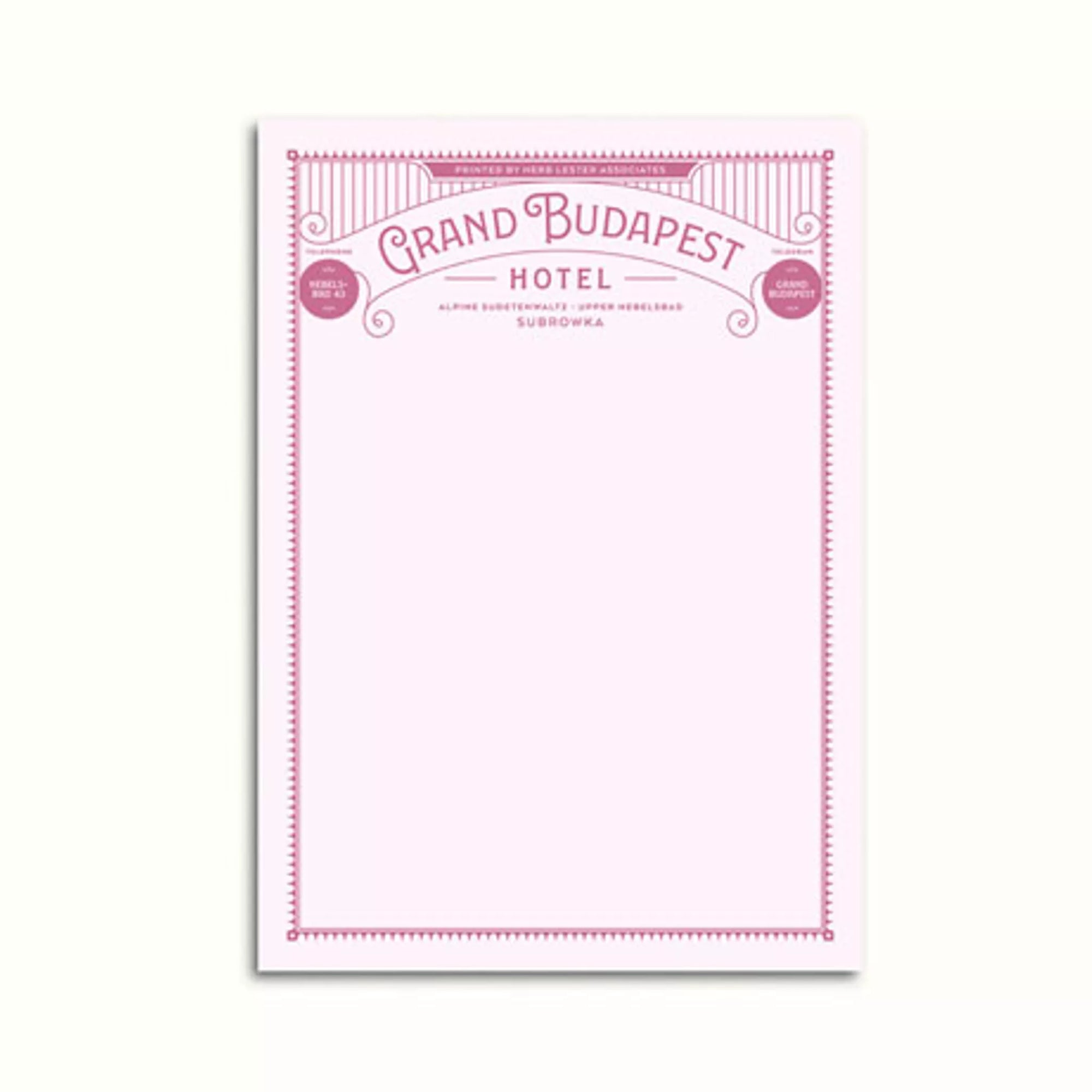 Grand Budapest Hotel Movie Notepad by penny black