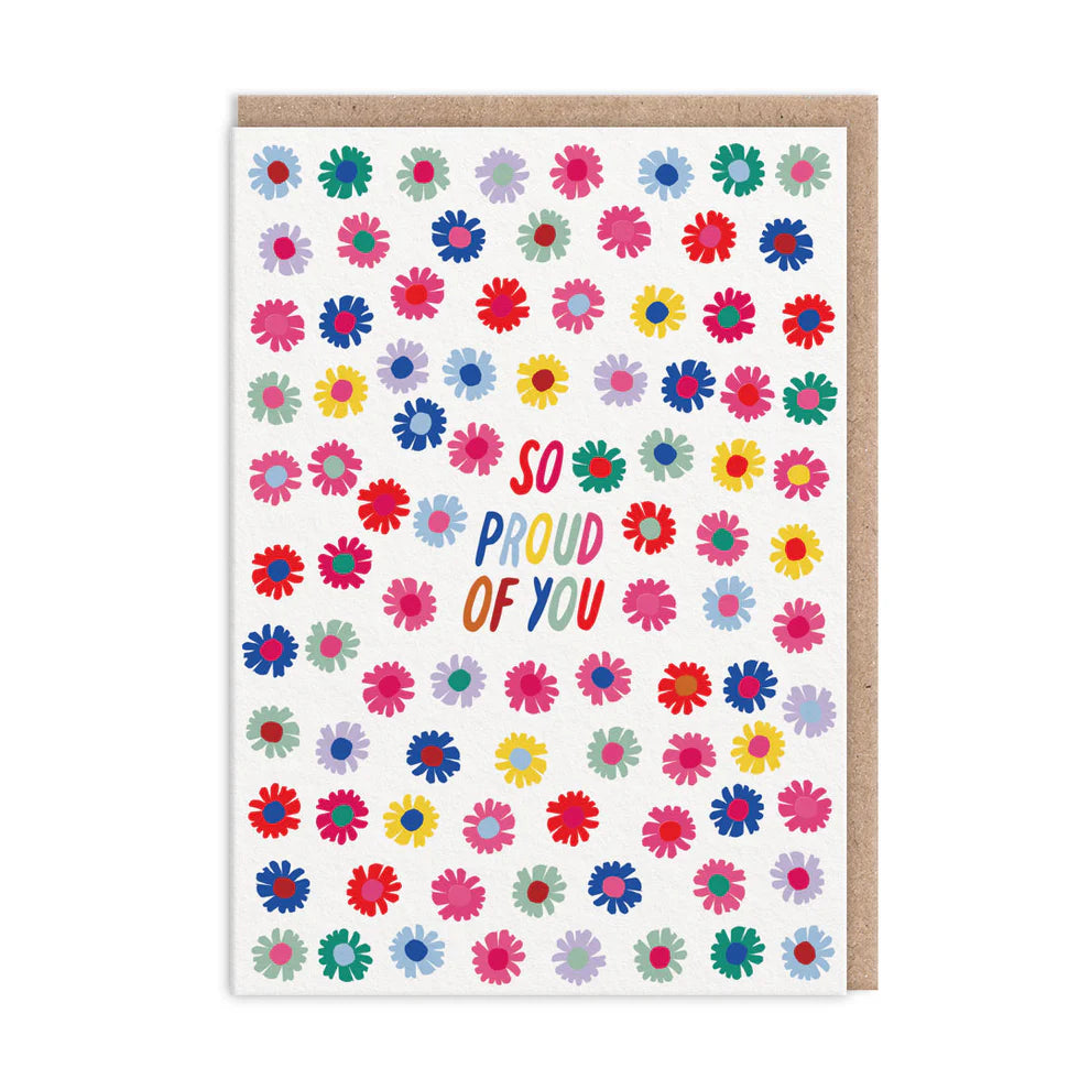 So Proud Retro Flowers Congratulations Card by penny black