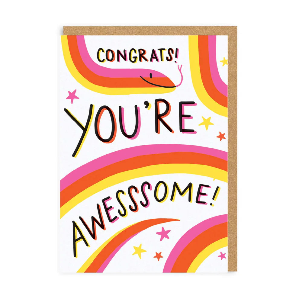 Awesssome Snake Congratulations Card by penny black