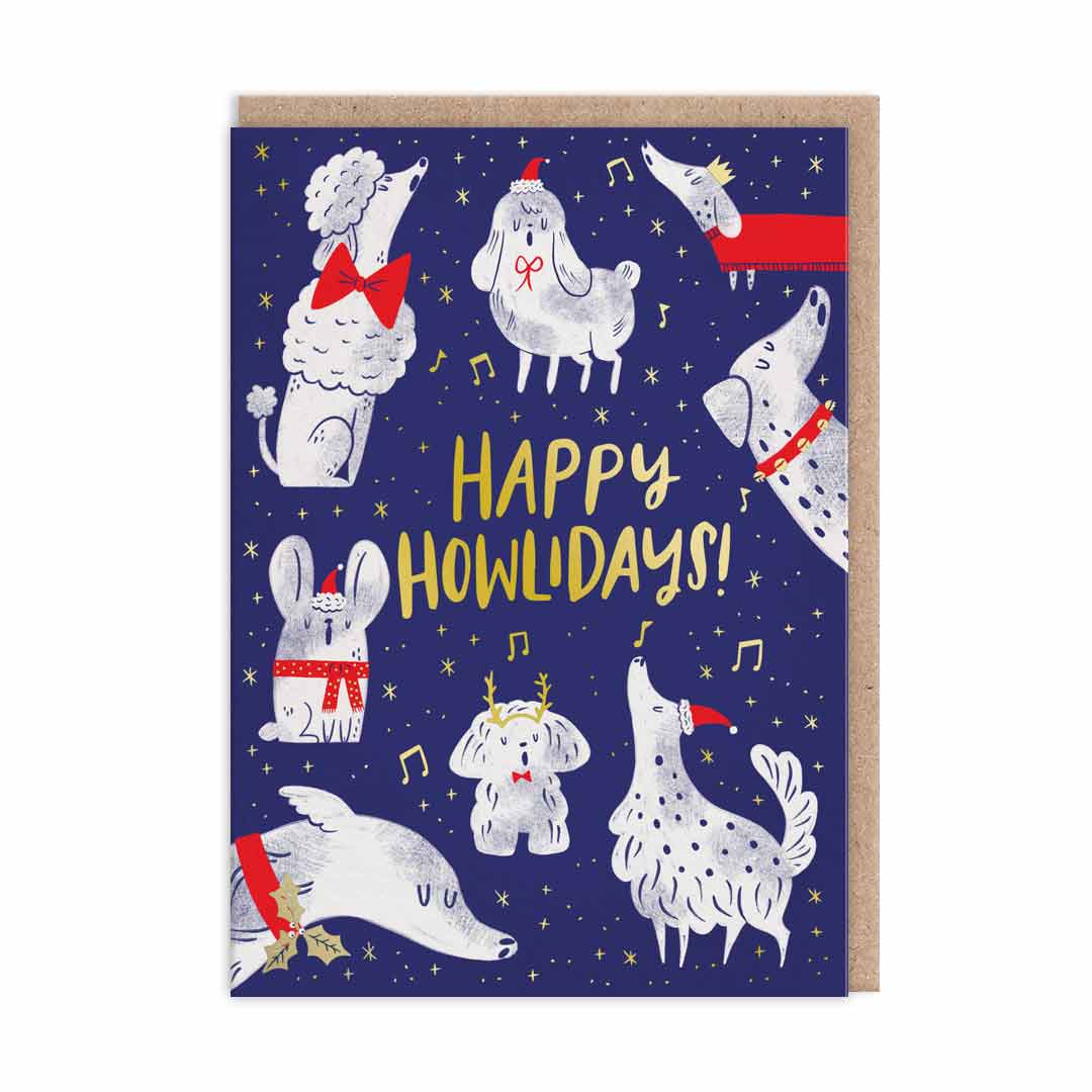 Happy Howlidays Christmas Card by penny black