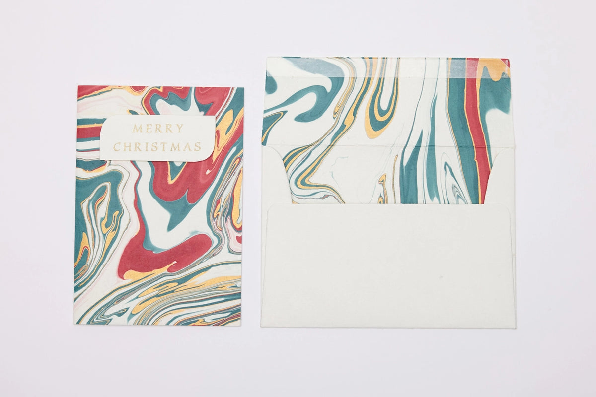 Free Spririt Hand Marbled Christmas Card by penny black