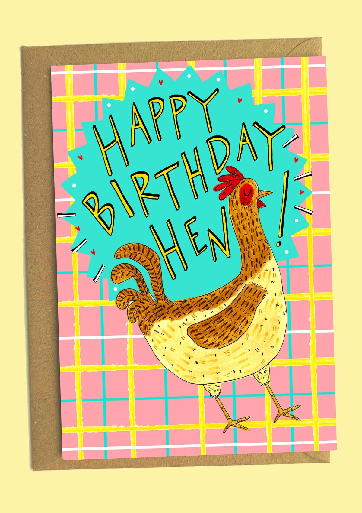 Happy Birthday Hen Illustrated Scottish Card by penny black