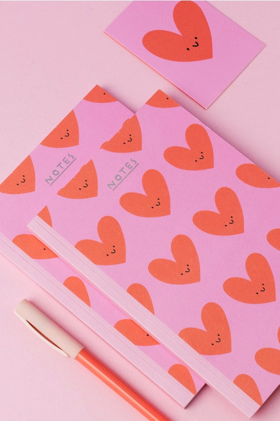 Happy Heart Blank Journal Notebook by penny black