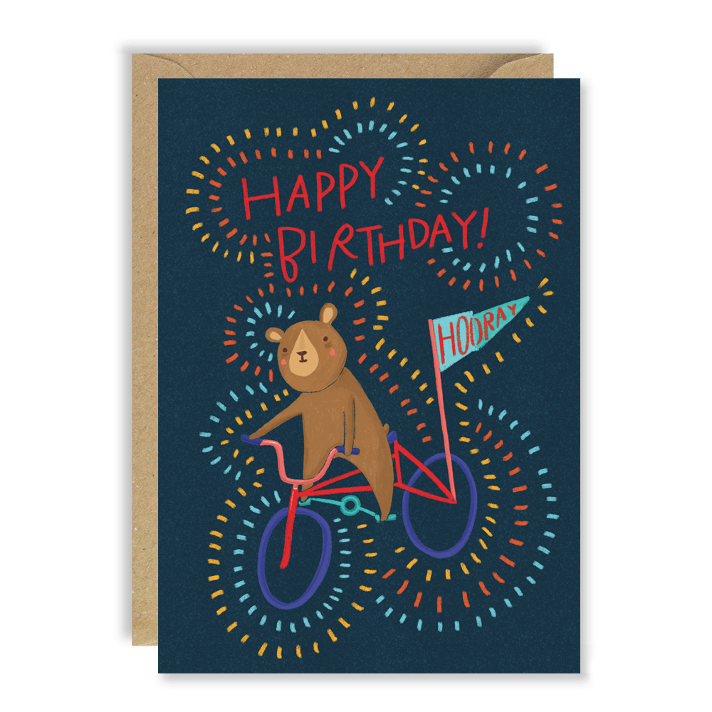 Hooray BMX Bear Birthday Card by penny black