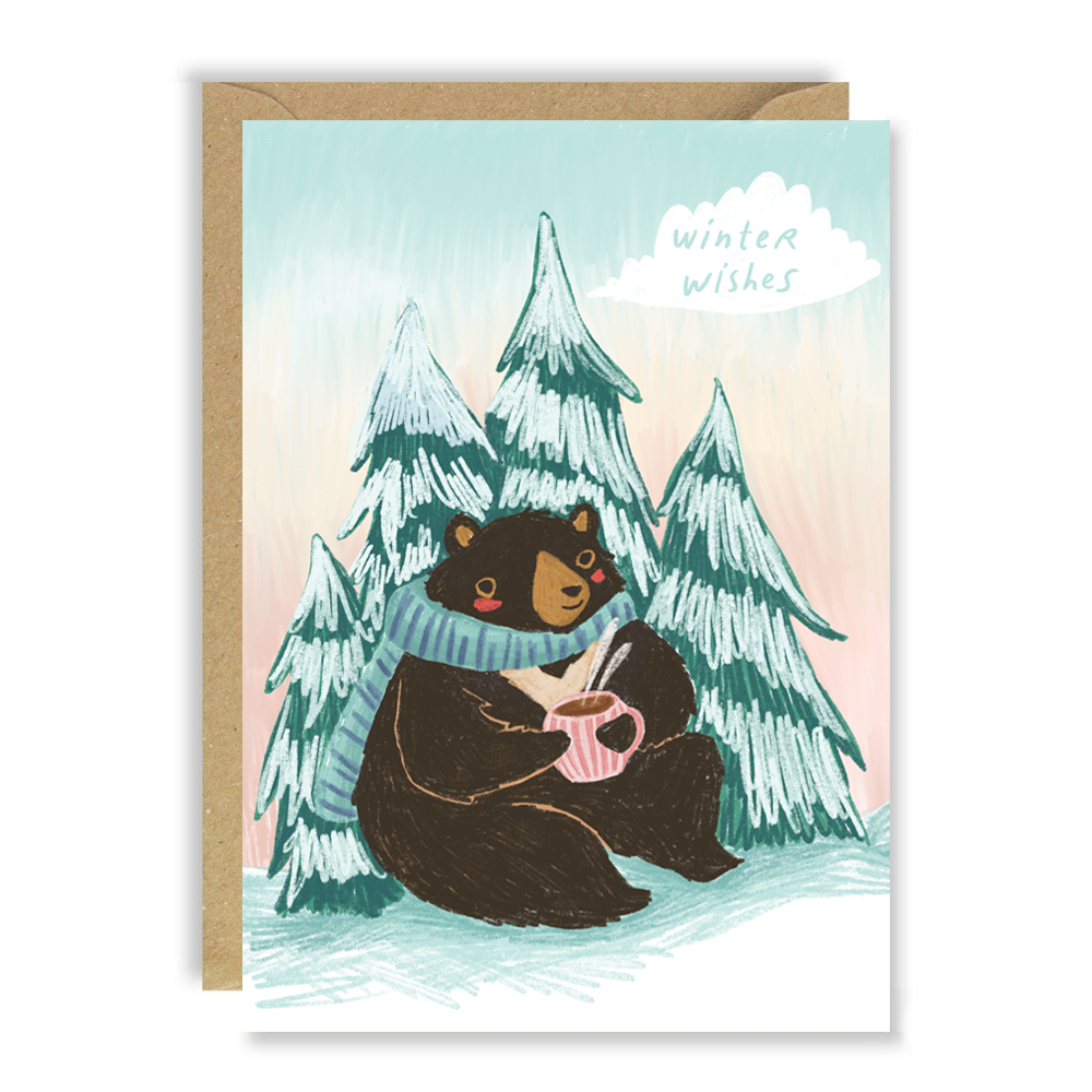 Taiwanese Cosy Bear Christmas Card