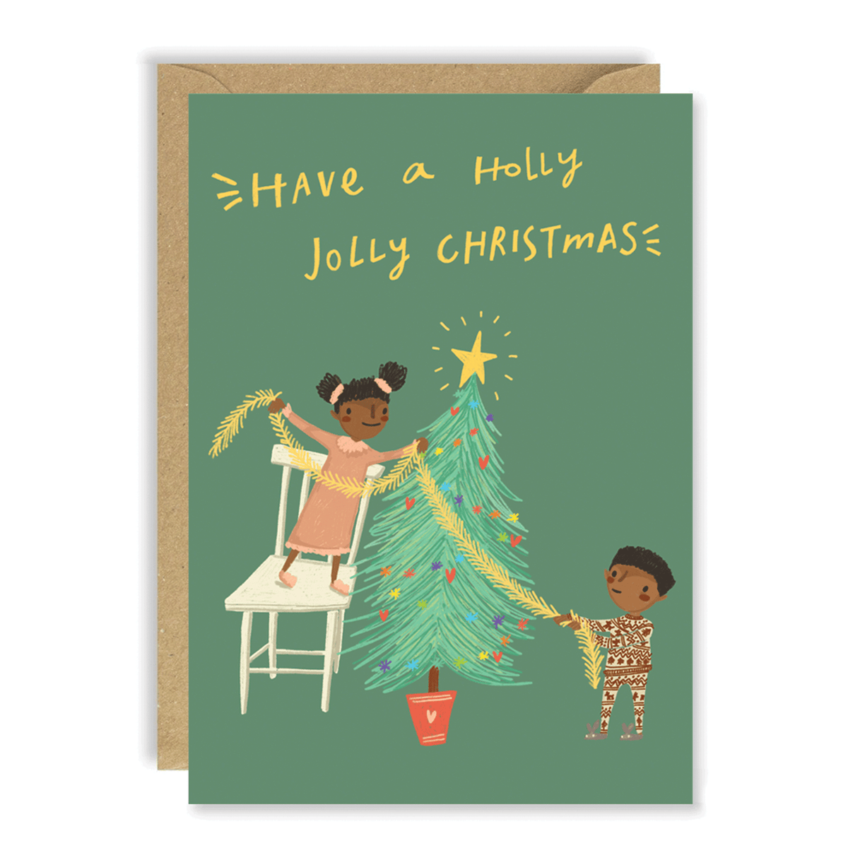 Kids Christmas Tree Decorating Card by penny black