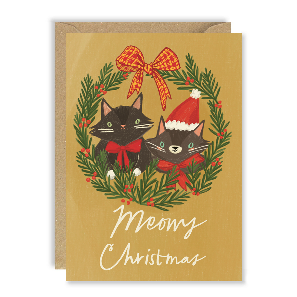 Meowy Christmas Portrait Card by penny black