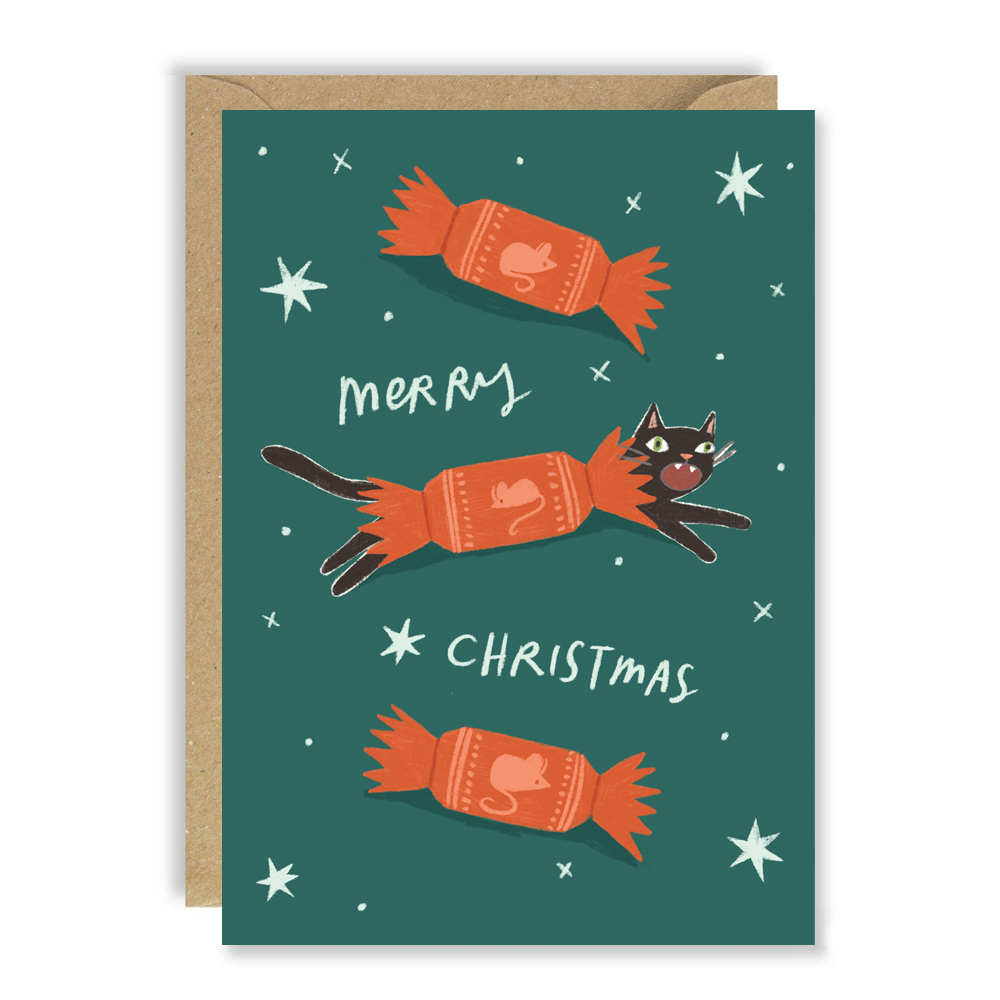 Cat Cracker Christmas Card by penny black