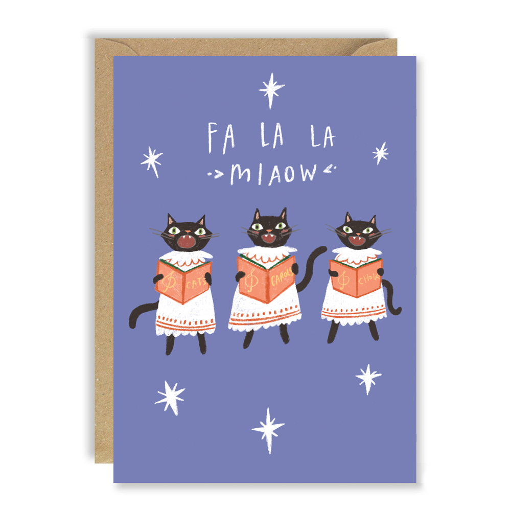 Cat Choir Christmas Card by penny black