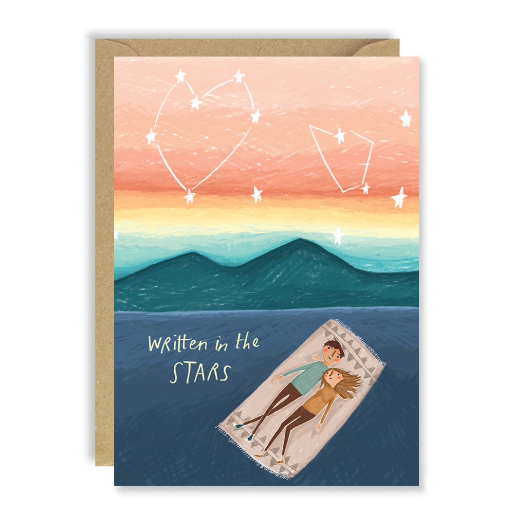 Written in the Stars Golden Hour Valentine Card by penny black