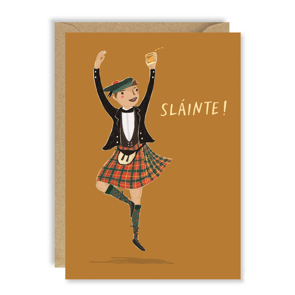 Slainte Highland Fling Celebration Card by penny black