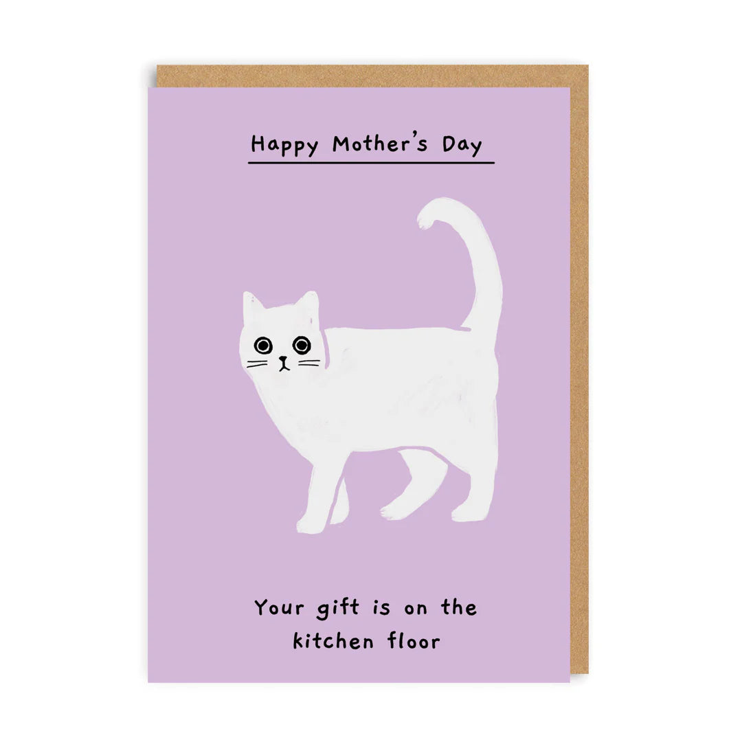 Kitchen Floor Ken The Cat Funny Mother&#39;s Day Card by penny black