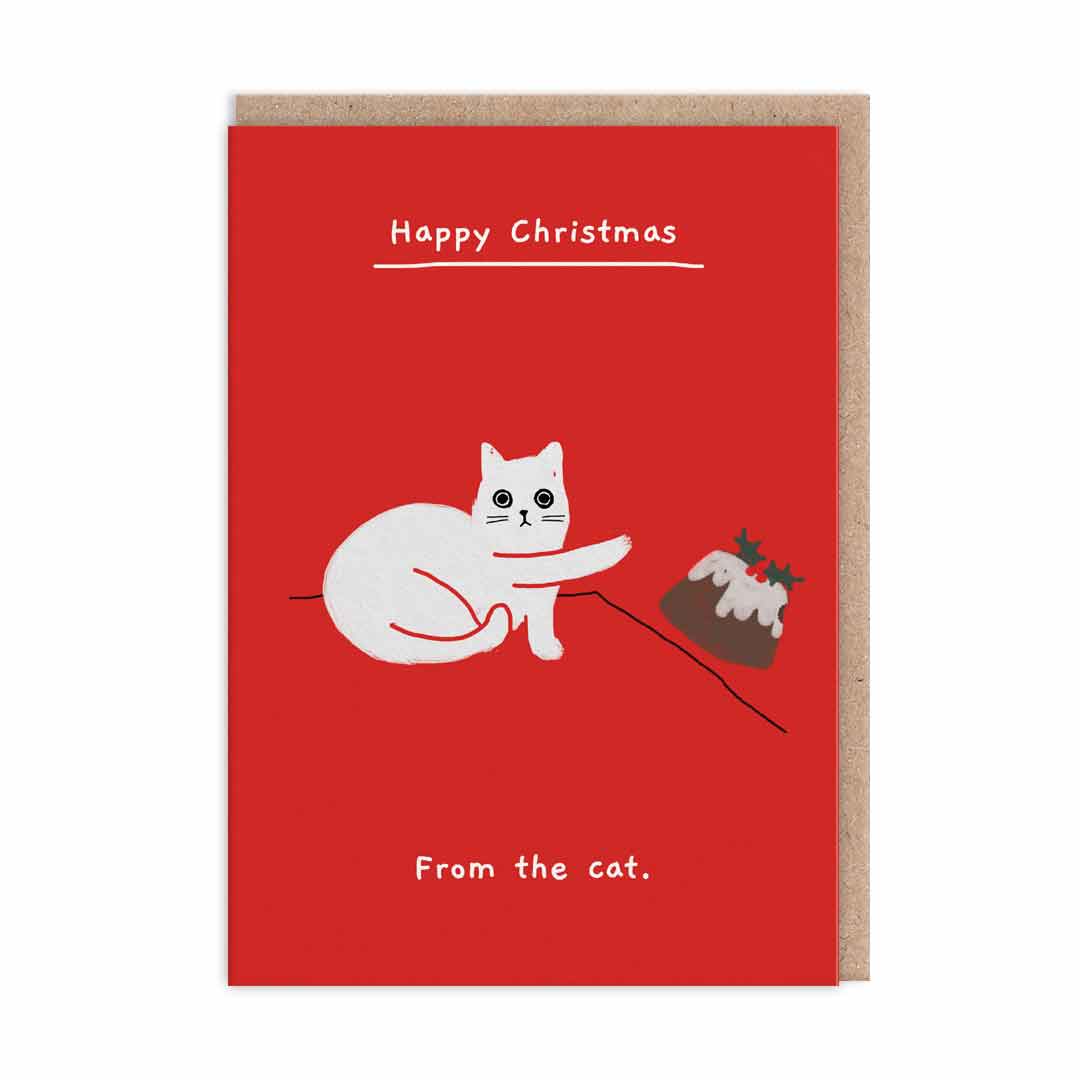 From The Cat Pudding Ken The Cat Funny Christmas Card by penny black