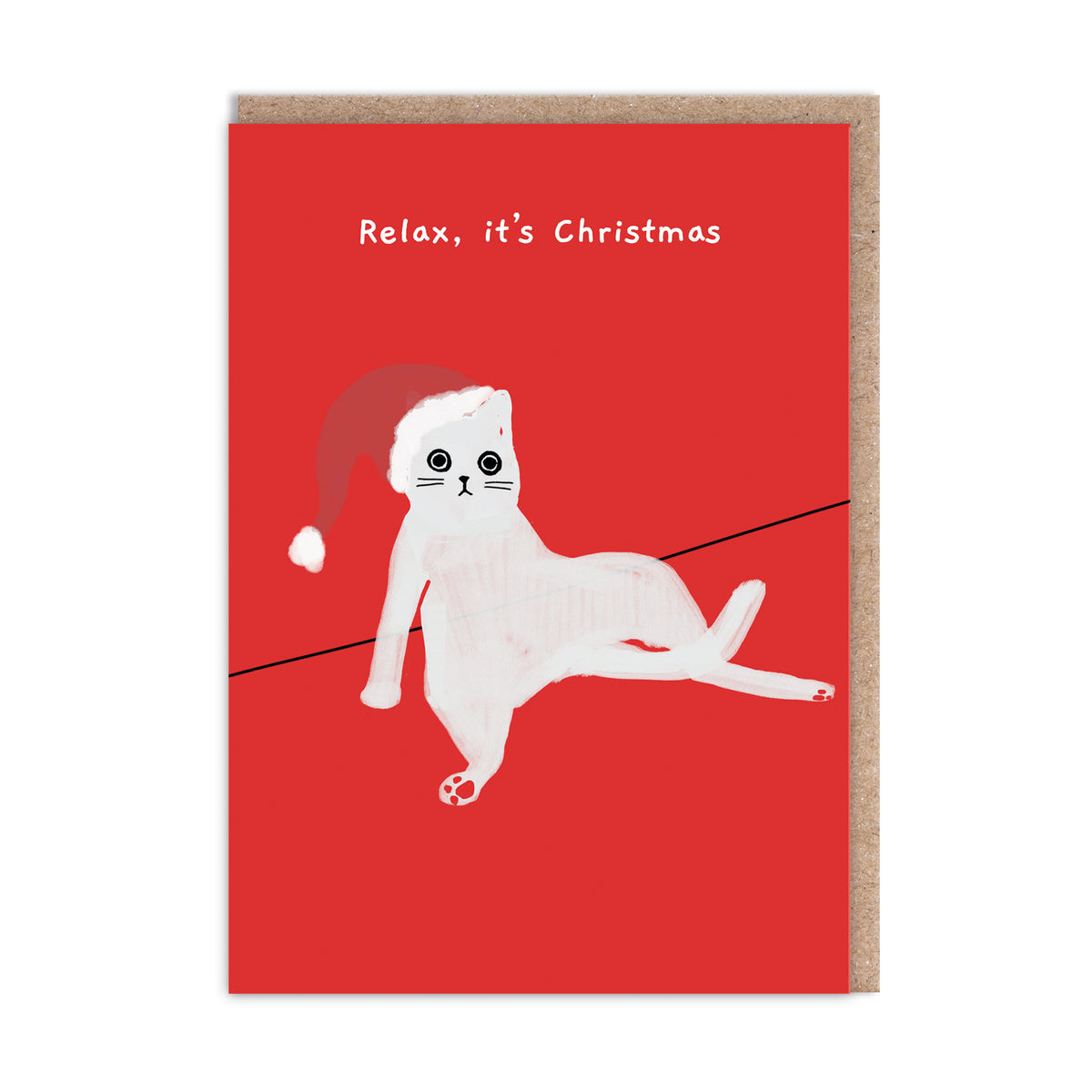 Ken The Cat Funny Christmas Card Set 9 Pack - relax it&#39;s christmas design by penny black