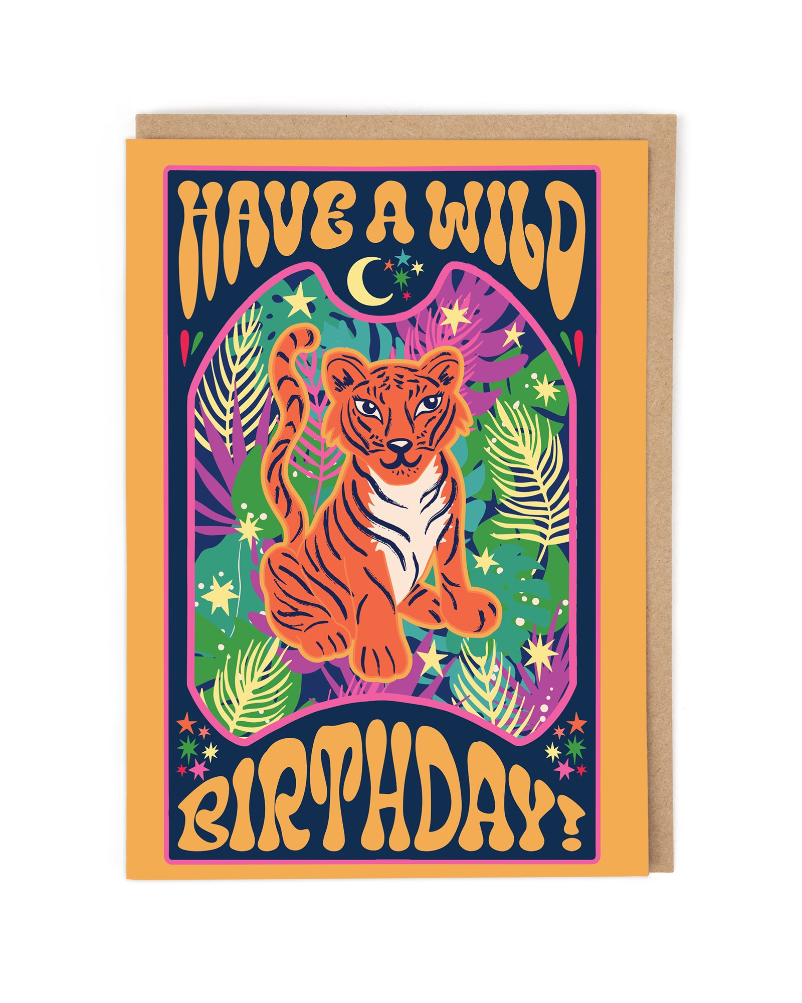 Big Cat Psychedelic Wild Birthday Card by penny black