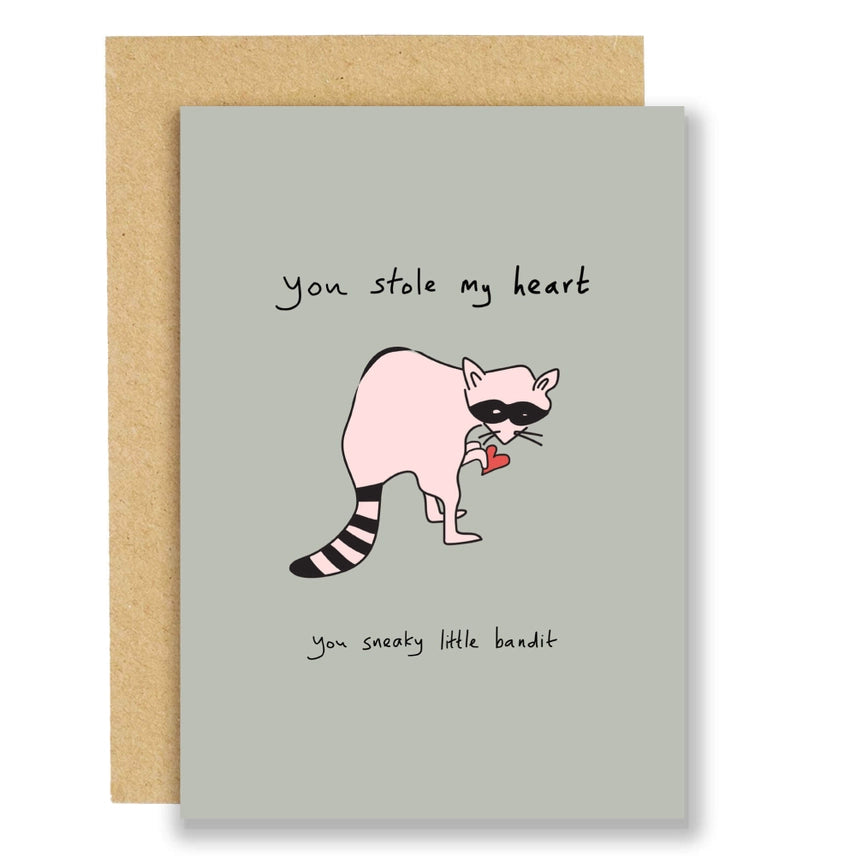 Sneaky Little Bandit Valentine Card by penny black