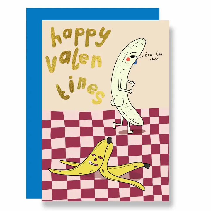 Tee Hee Banana Skin Valentine Card by penny black