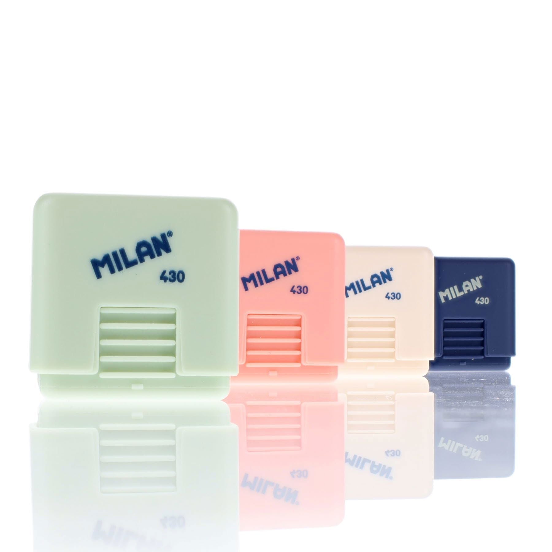 MILAN 430 Cased Eraser showing 4 colours by penny black