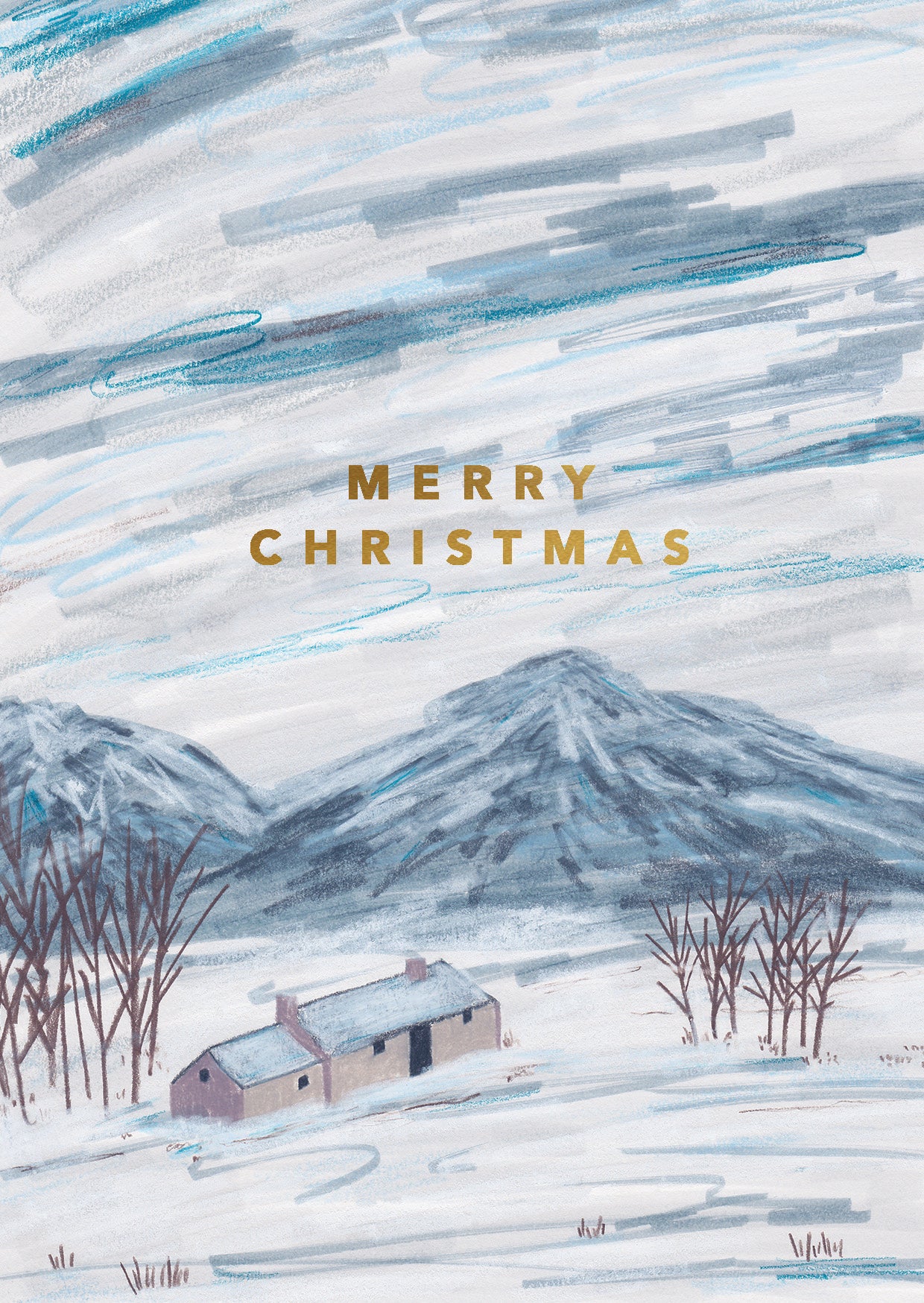 Glencoe in Winter Christmas Art Card by penny black