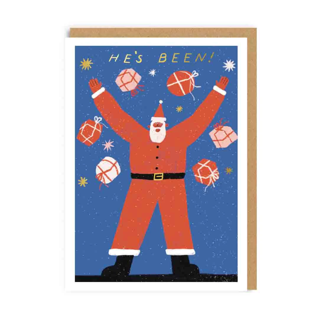 Santa He&#39;s Been Christmas Card by Penny Black