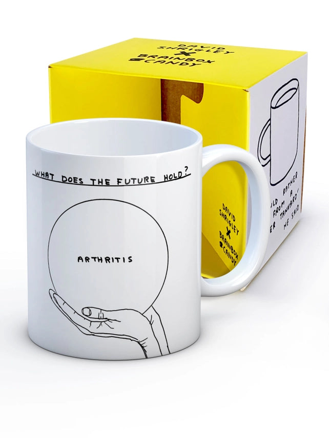 Arthritis Crystal Ball David Shrigley Mug in packaging by penny black